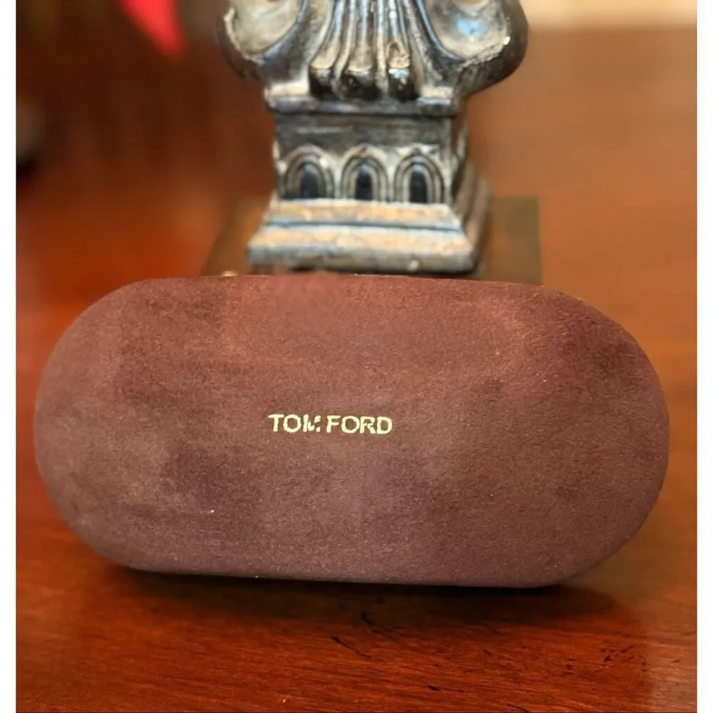 TOM FORD - EUC Brown Suede Hard Clamshell Eyeglasses Case